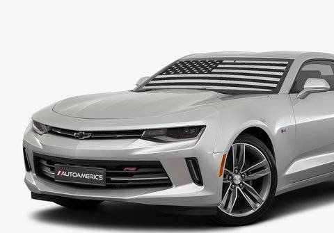 1-PIECE B&W USA FLAG SUNSHADE