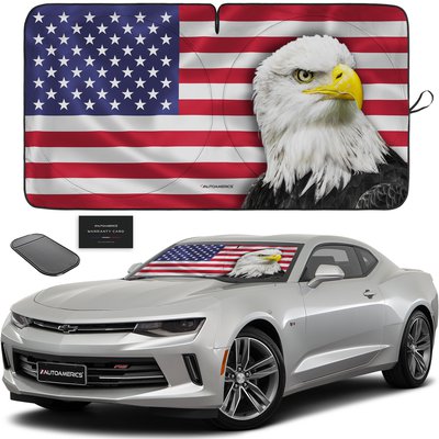 1-piece Eagle USA Flag Sunshade (Small)