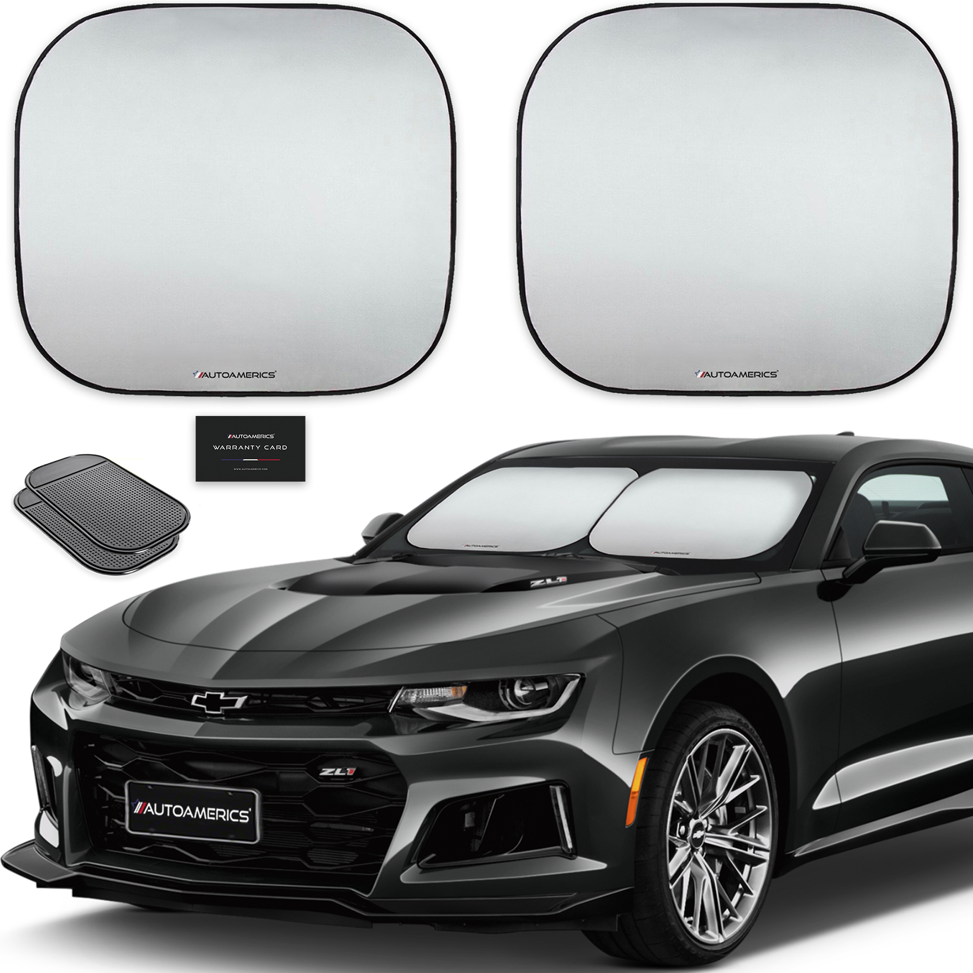 2 Piece Windshield Sun Shade Small Fit Autoamerics